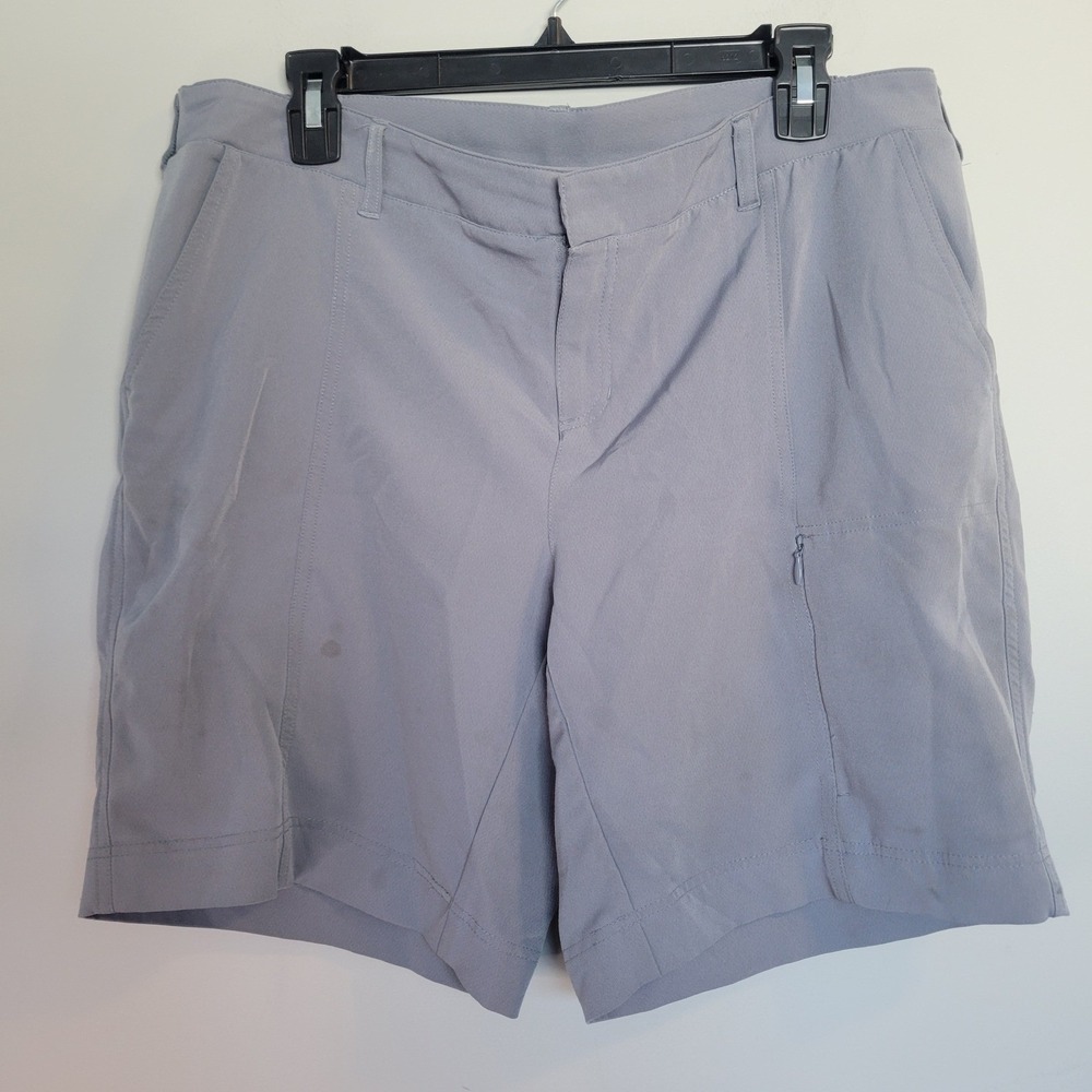 32 Degrees Ladies Cargo Shorts Blue Gray Stretch Size L *see photos for flaws*